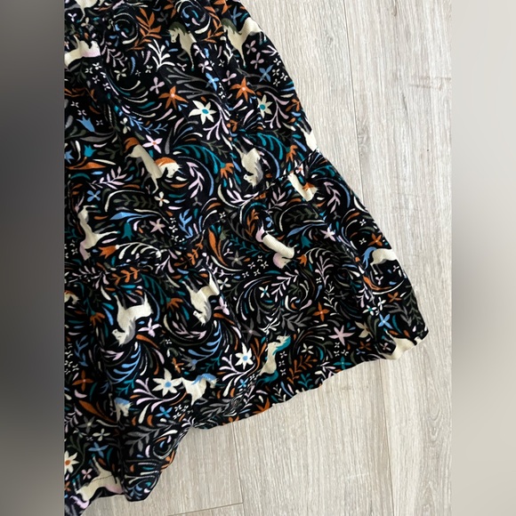 Hanna Andersson Girls Twirl Power Chambray Dress Black Unicorn - Size 12 - Picture 3 of 8